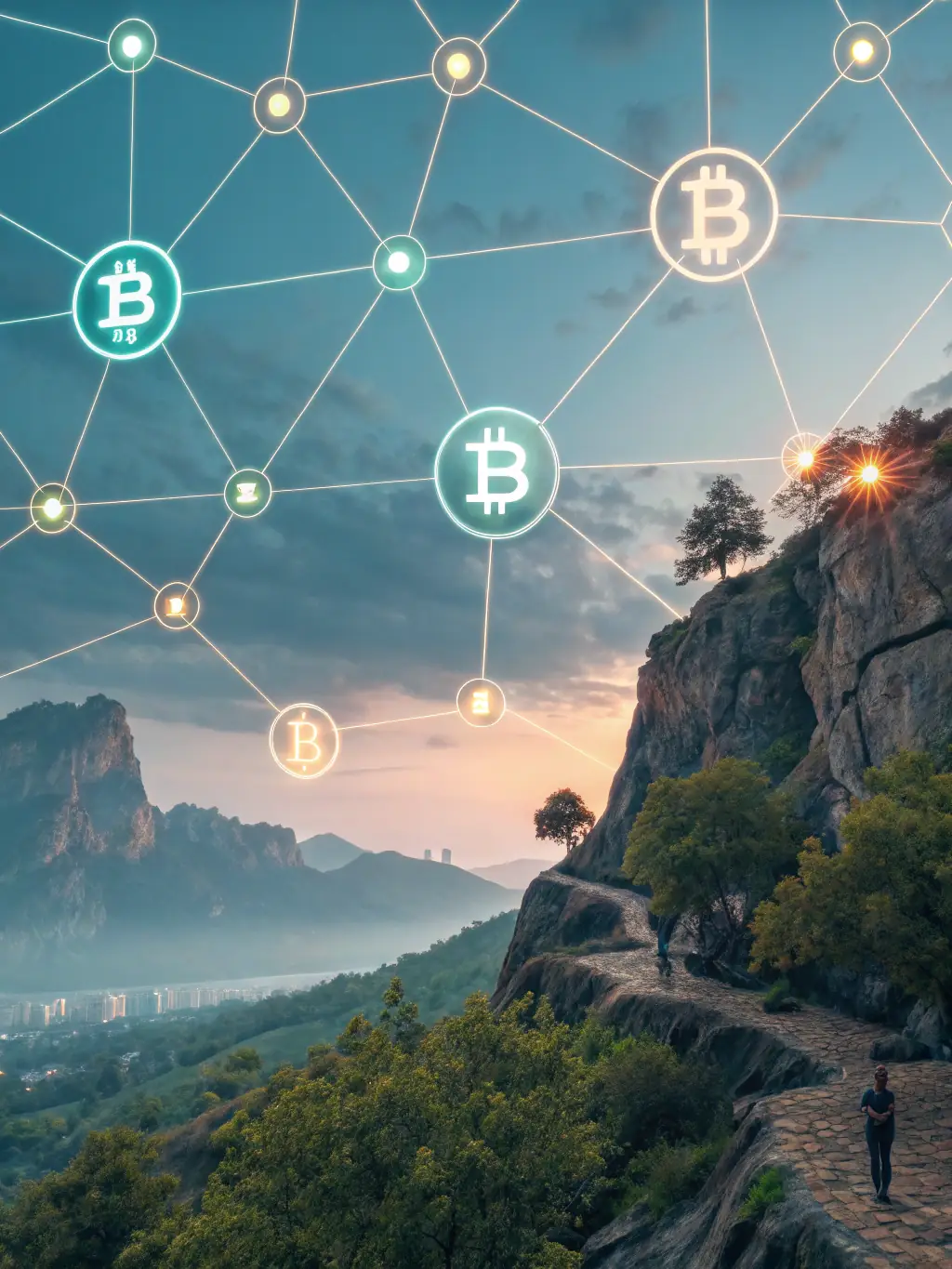 An image depicting a global trade network facilitated by blockchain technology, showing secure and efficient data transfer between international partners.